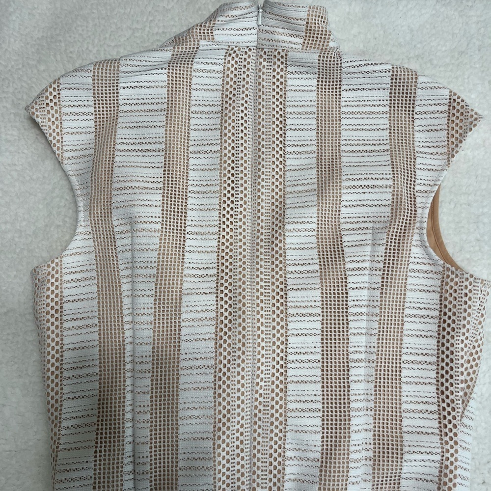 Misha Collection Giulia Lace Mesh Bodysuit White High Neck Size Large - Picture 13 of 16